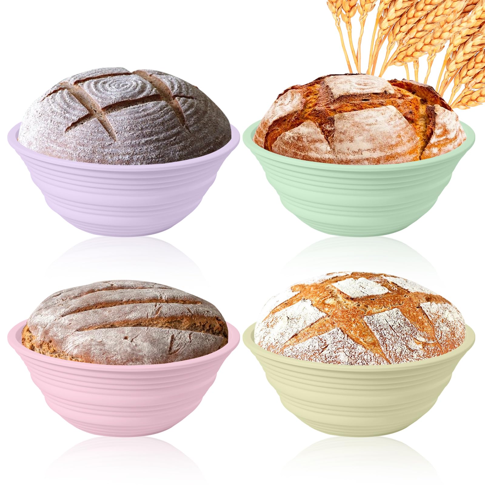 Ycgcp collapsible banneton bread basket in 9-inch size for space-saving proofing.