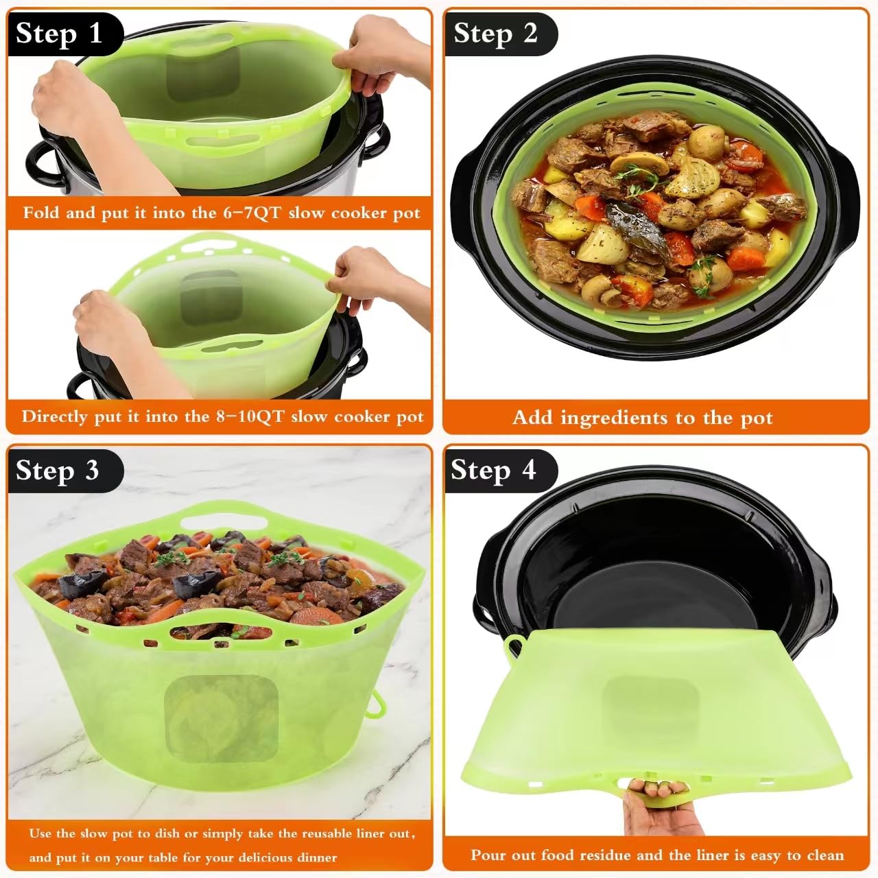 YCGCP silicone liner folded for 7 qt pot ready for versatile use.