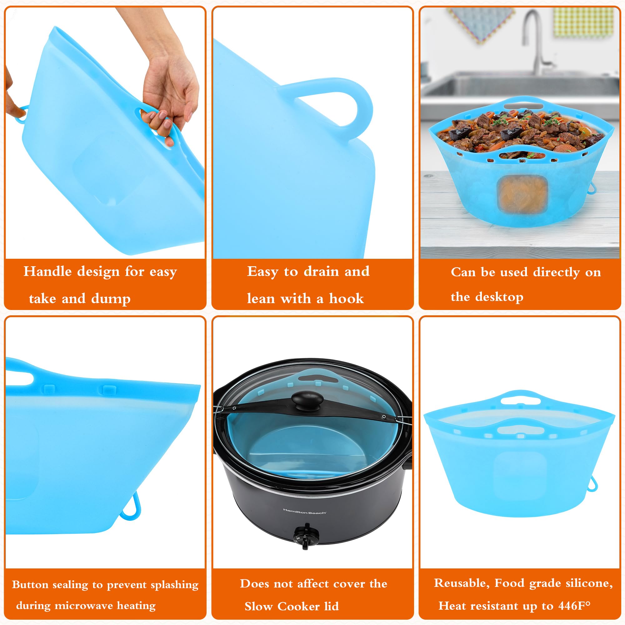 YCGCP silicone liner for 8 qt pot with foldable edges and full coverage.