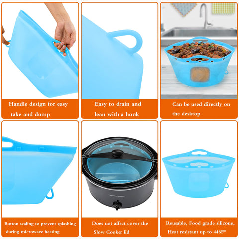 YCGCP silicone liner for 8 qt pot with foldable edges and full coverage.