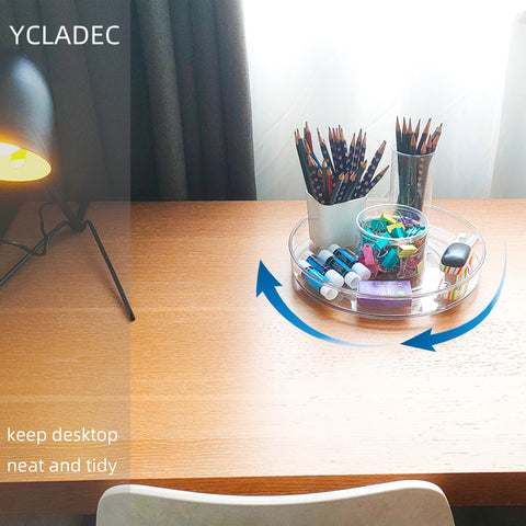 YCLADEC clear cabinet organizer showcases cosmetics and perfumes with visible reach.