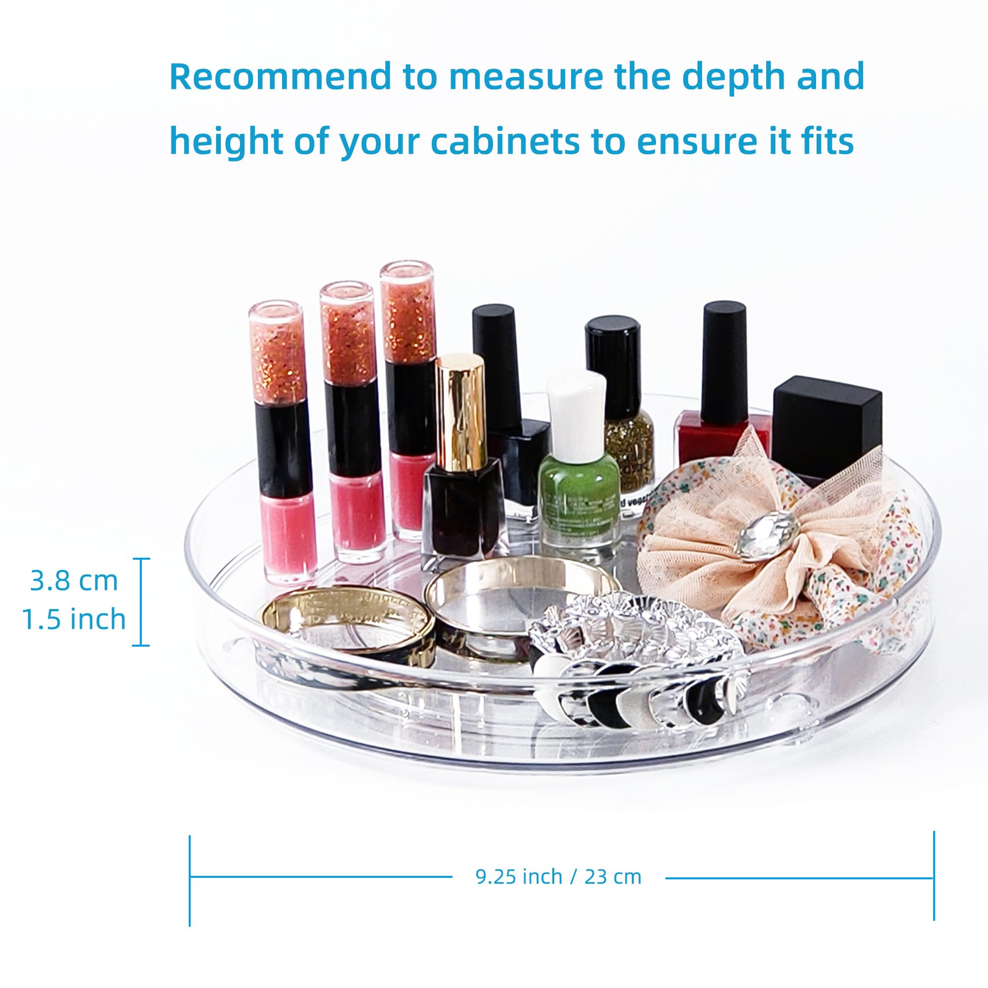 YCLADEC cosmetics organizer stores vanity essentials while keeping countertops tidy.