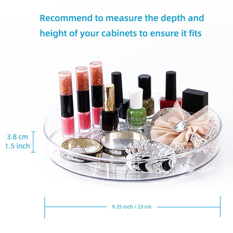 YCLADEC cosmetics organizer stores vanity essentials while keeping countertops tidy.
