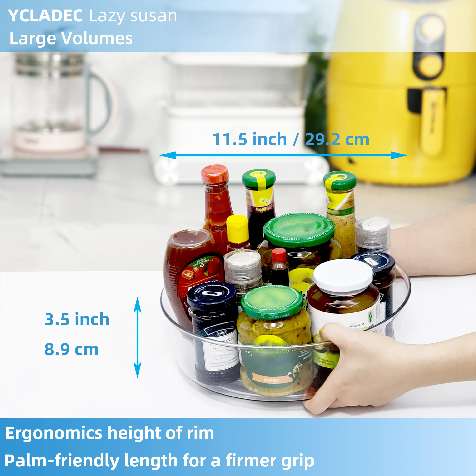 YCLADEC kitchen cabinet organizer maximizes space and visibility.