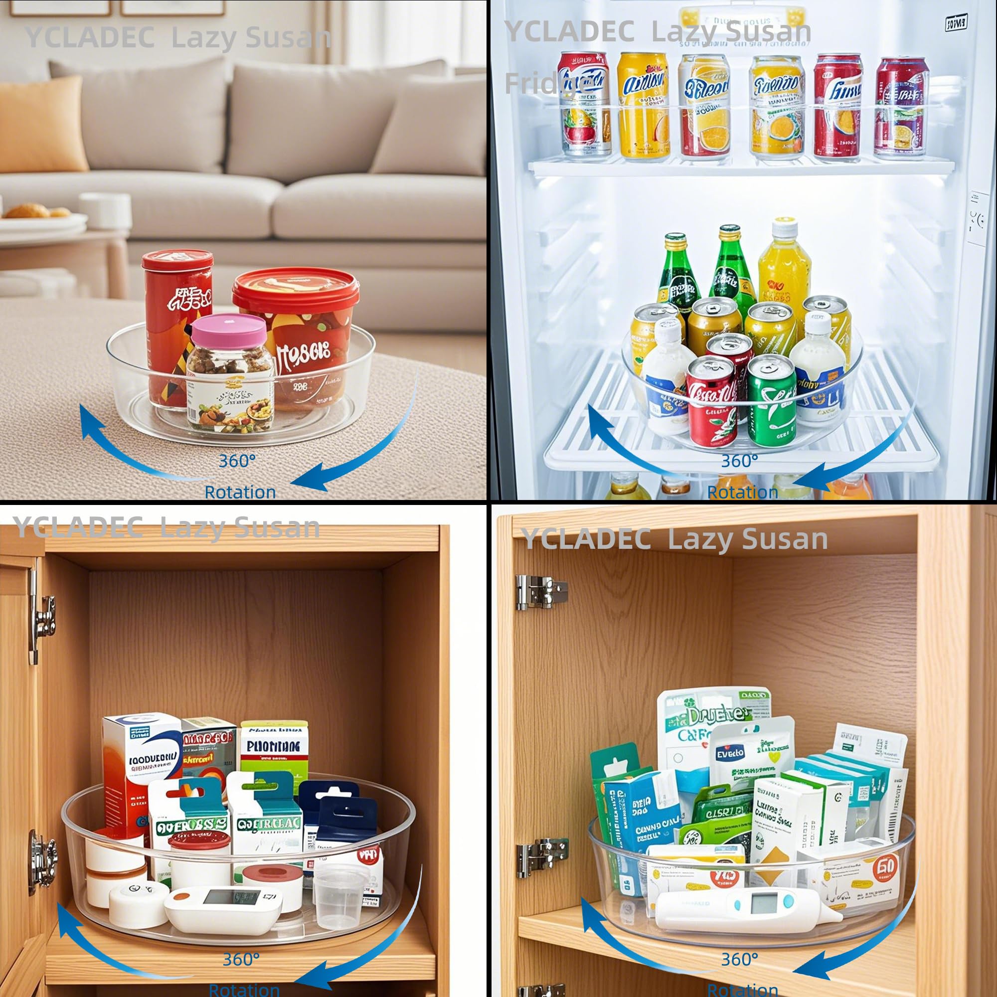 YCLADEC perfume holder keeps fragrances organized on vanity.