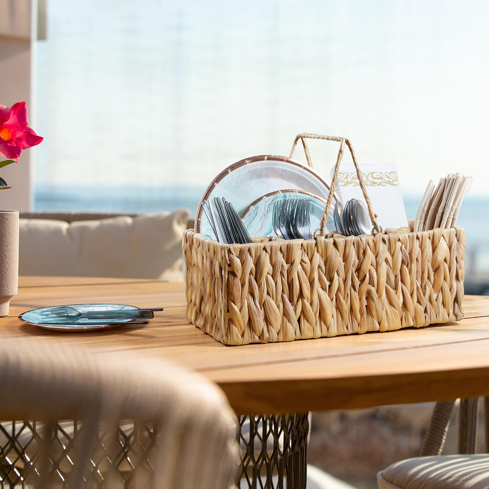 YCXNBHH party utensil caddy simplifies hosting and on-table organization.