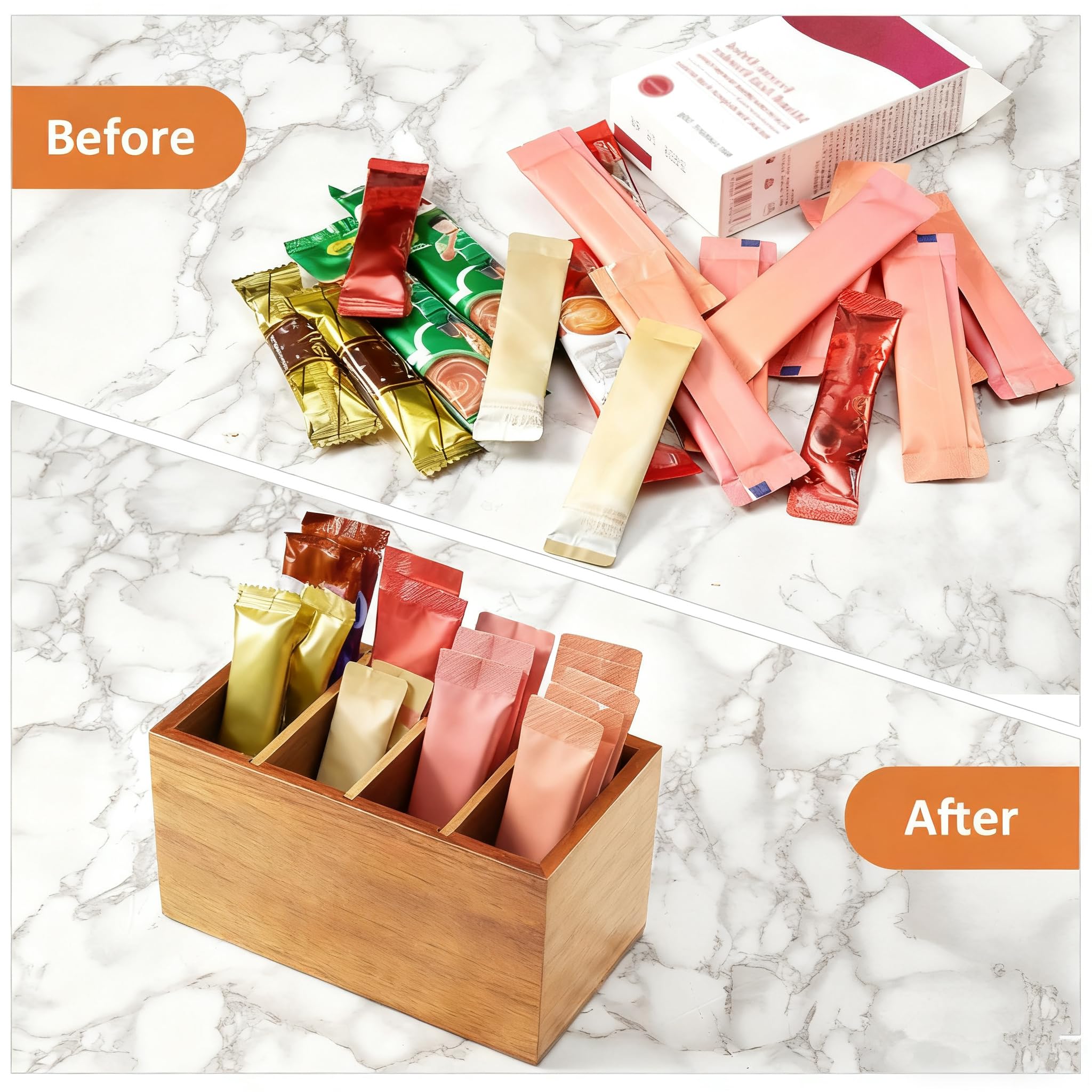 YCXNBHH kitchen countertop organizer versatile storage for packets, sugar, and more.