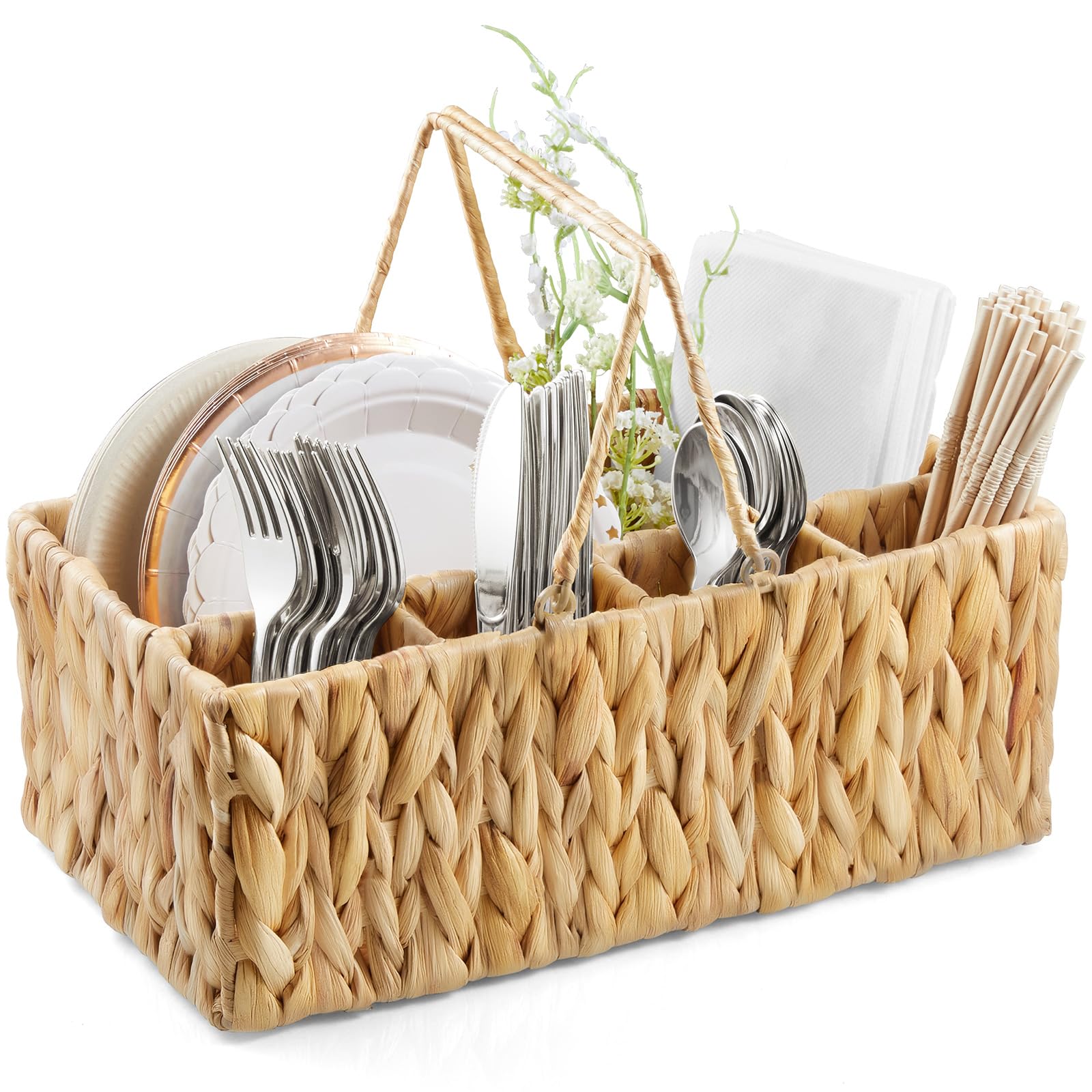 YCXNBHH silverware holder for party with balanced handle, ideal for outdoor picnics.