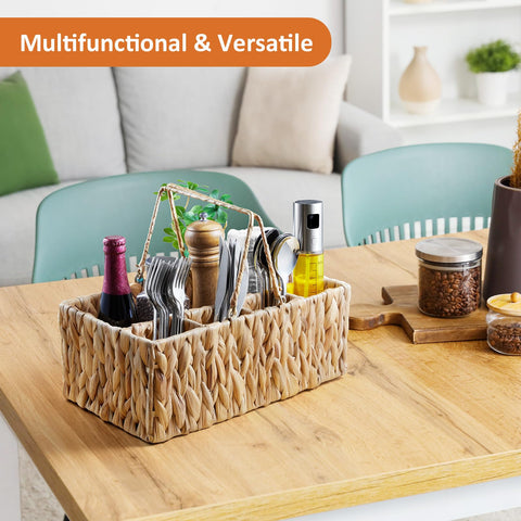 YCXNBHH water hyacinth basket close-up highlighting durable woven construction.