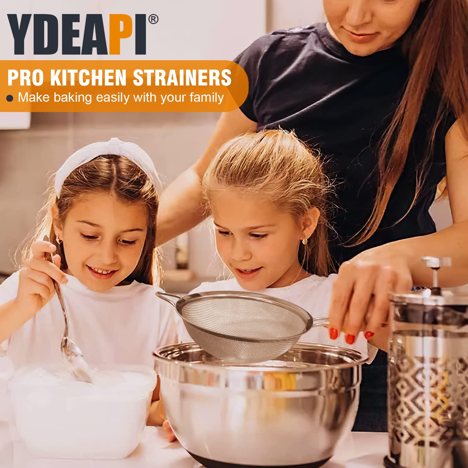 Ydeapi strainer with sturdy handle designed for comfortable use