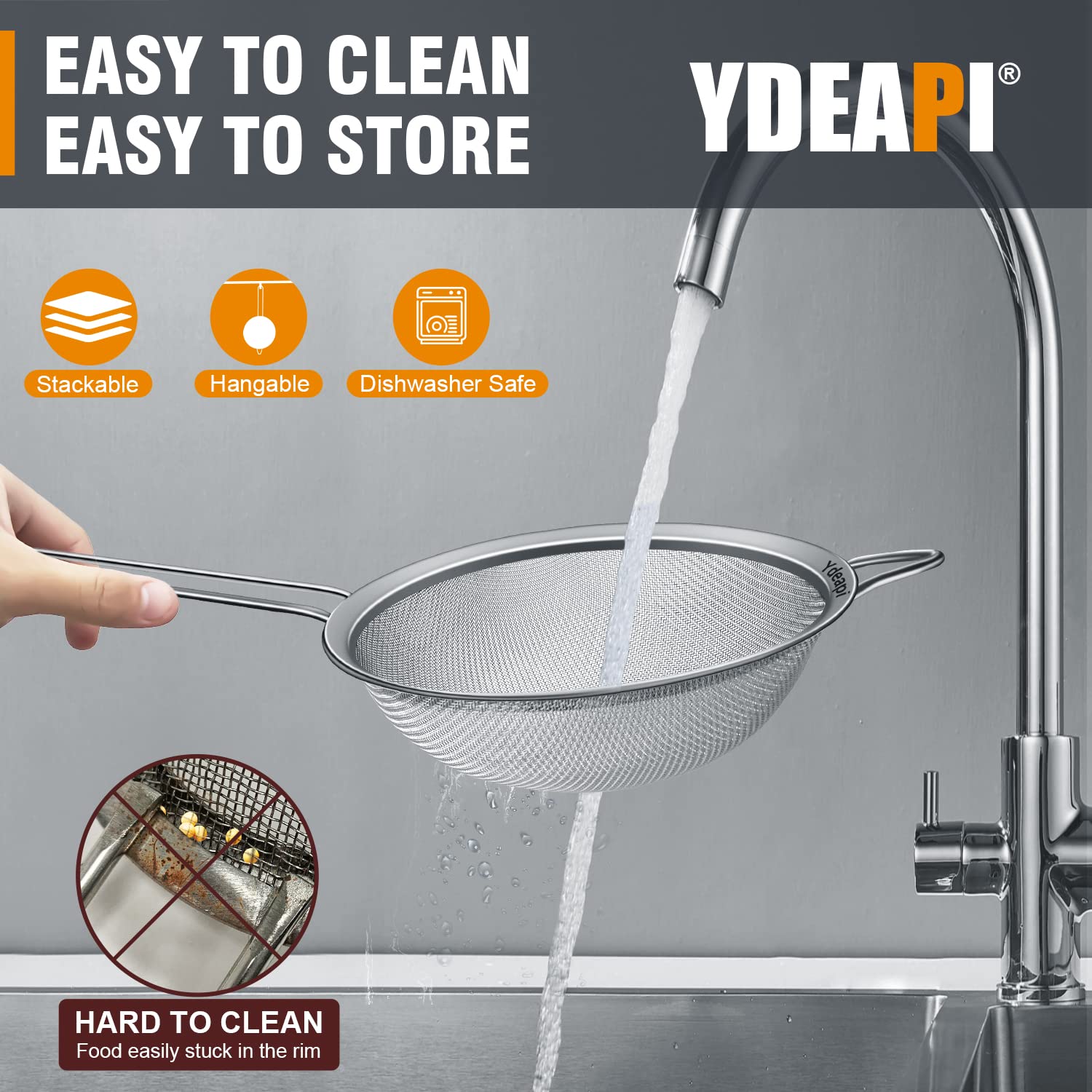 Ydeapi kitchen essential for versatile sieving and sifting tasks.