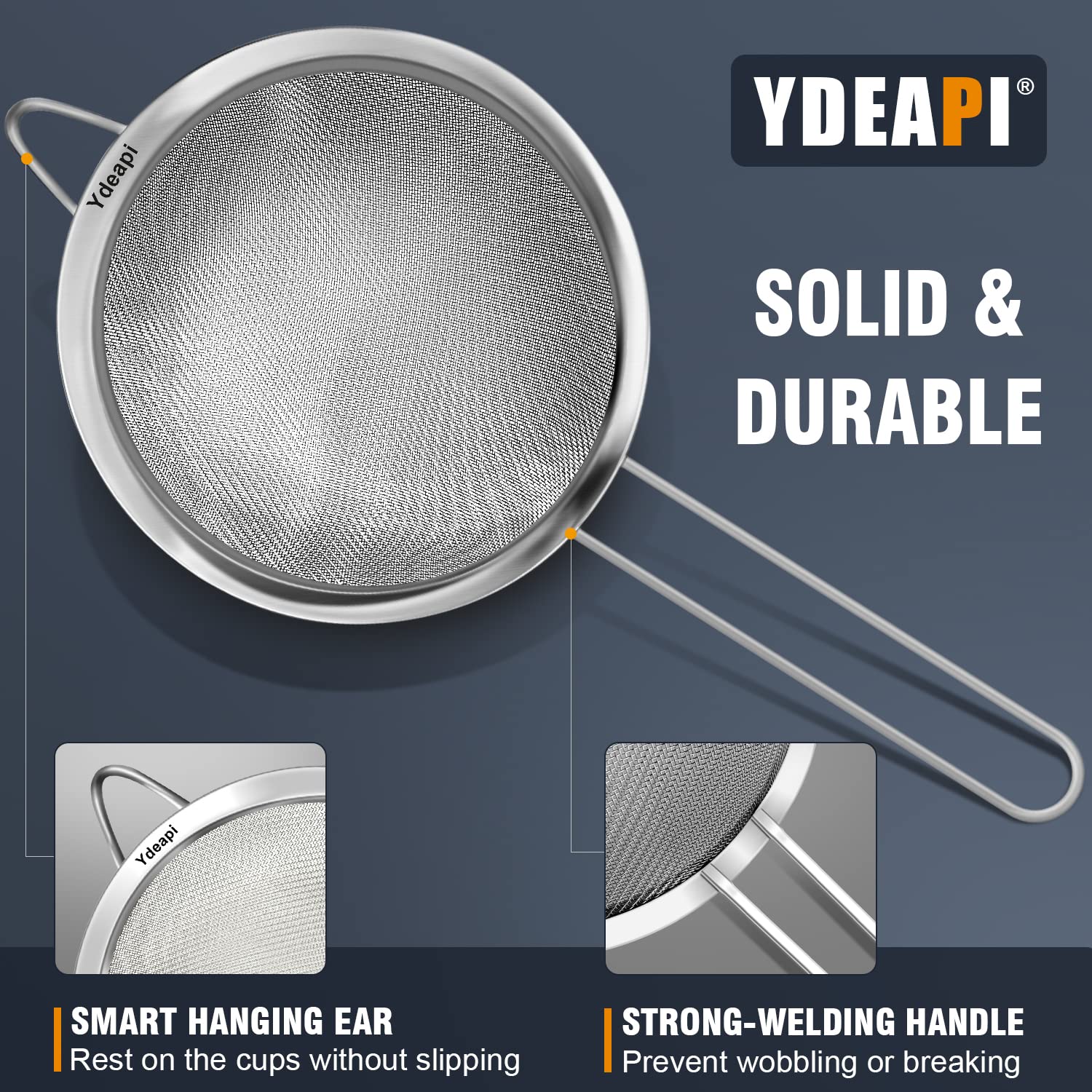 Ydeapi pasta and stock strainer helps quick, clean draining.