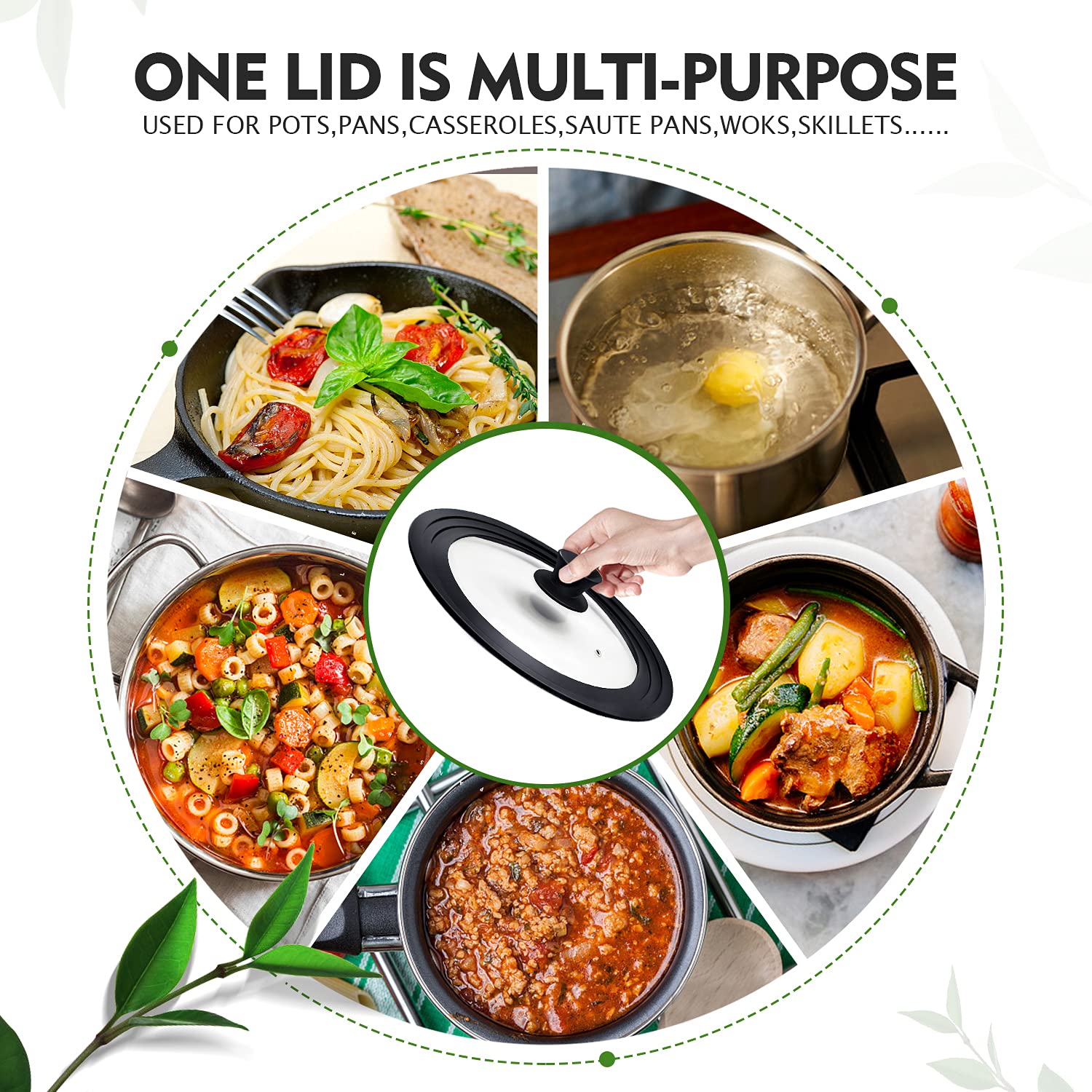 Ydeapi universal lid sized for 7-inch pots for flexible cooking