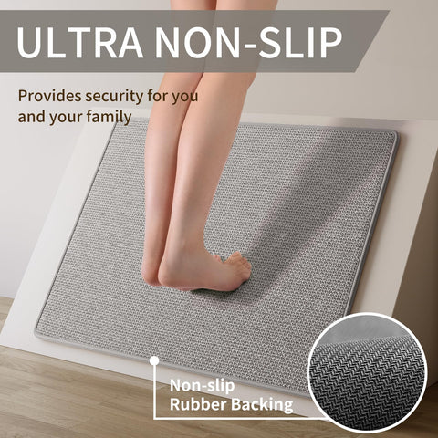 YDKGL durable kitchen mat with dense weave texture in gray