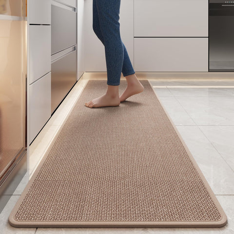 YDKGL durable non-slip kitchen mat in front of the sink for secure footing.