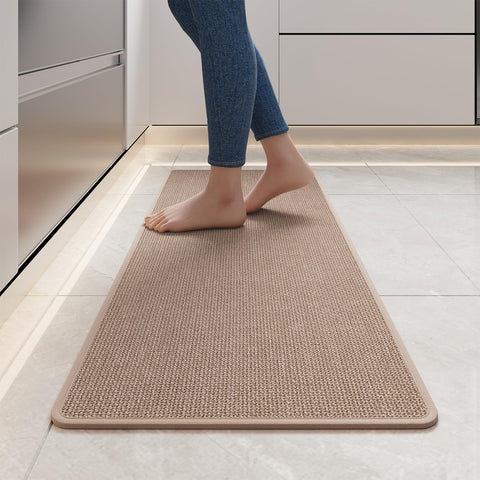 YDKGL kitchen mat 17x47 brown on floor offering cushioned comfort while cooking