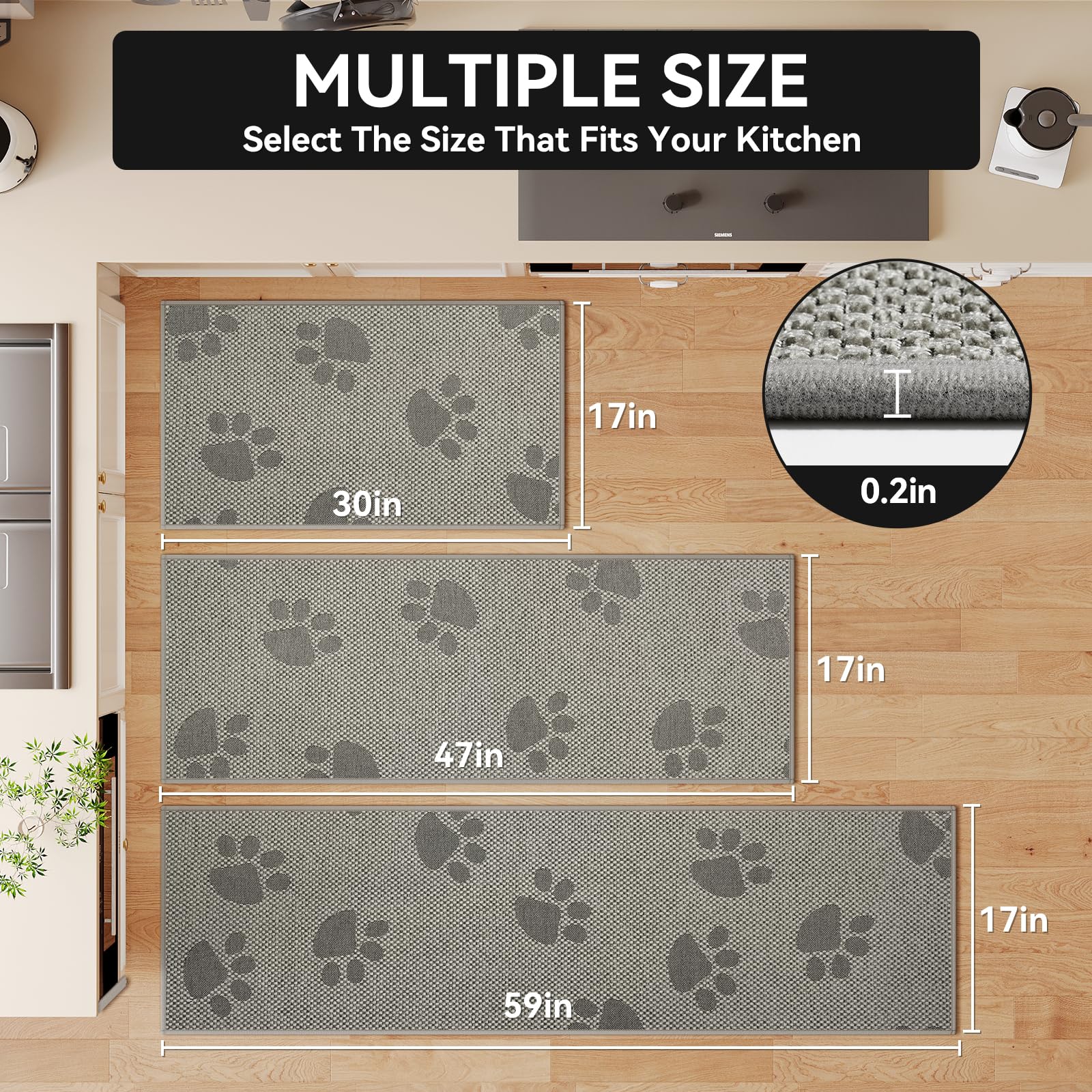 YDKGL kitchen mat absorbent 800gsm microfiber captures spills quickly near the sink