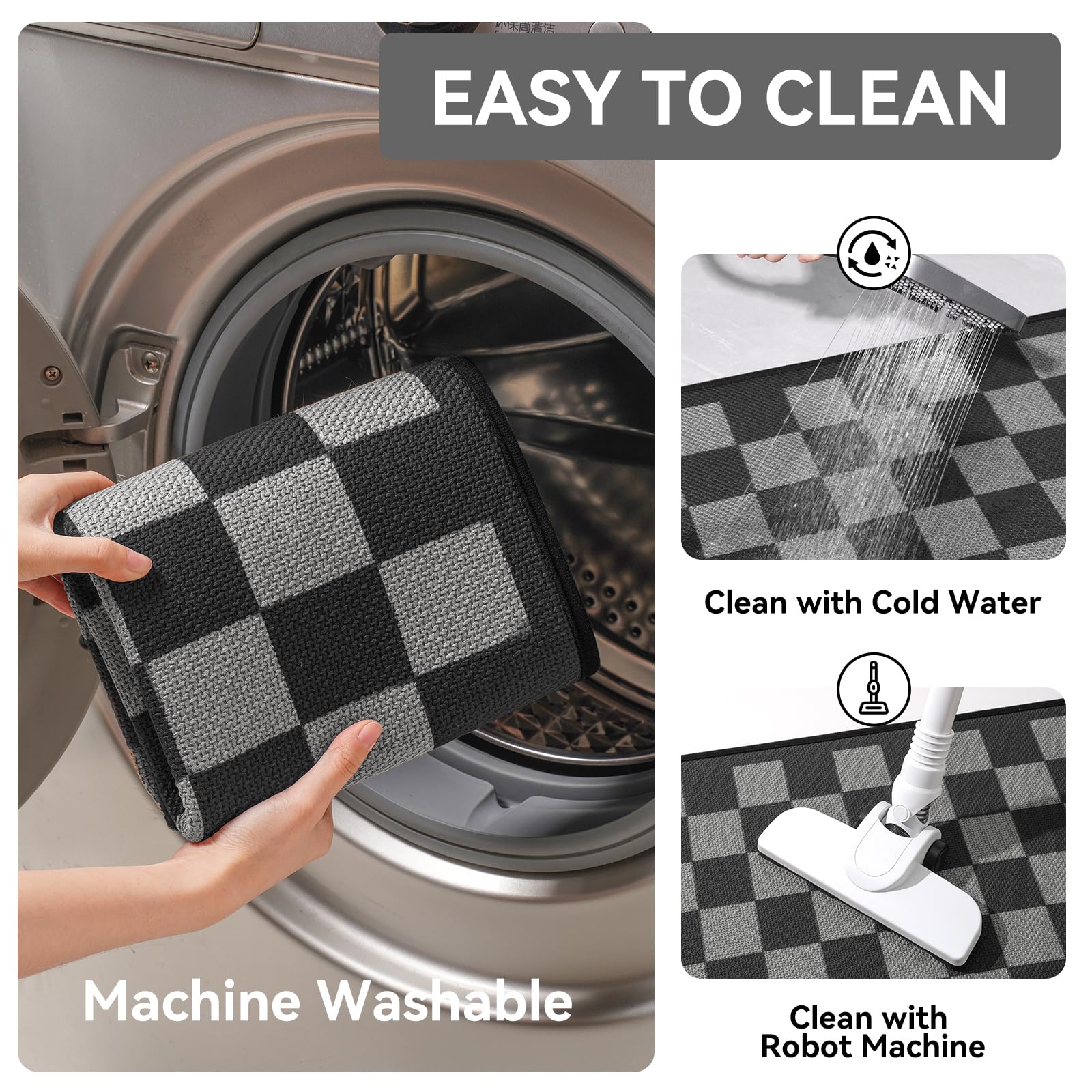 YDKGL kitchen mat absorbs spills quickly, helping protect your floor from moisture.