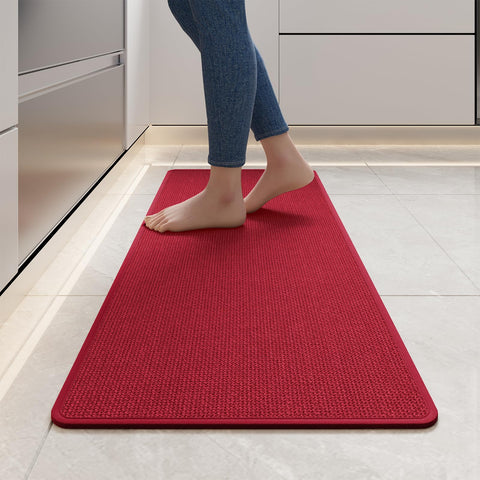 YDKGL kitchen mat absorbent red with plush surface for spills