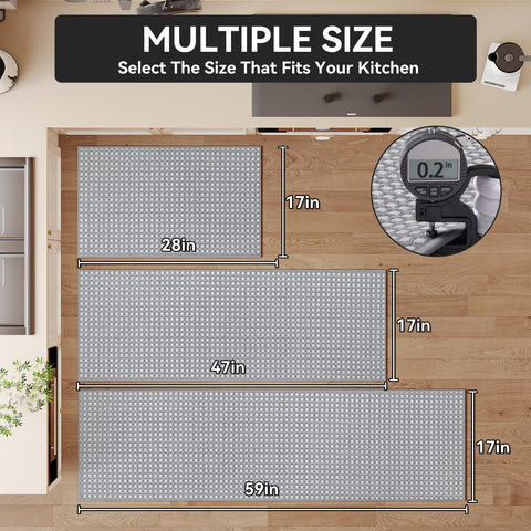 Absorbent weave surface soaks up spills quickly, protecting floors