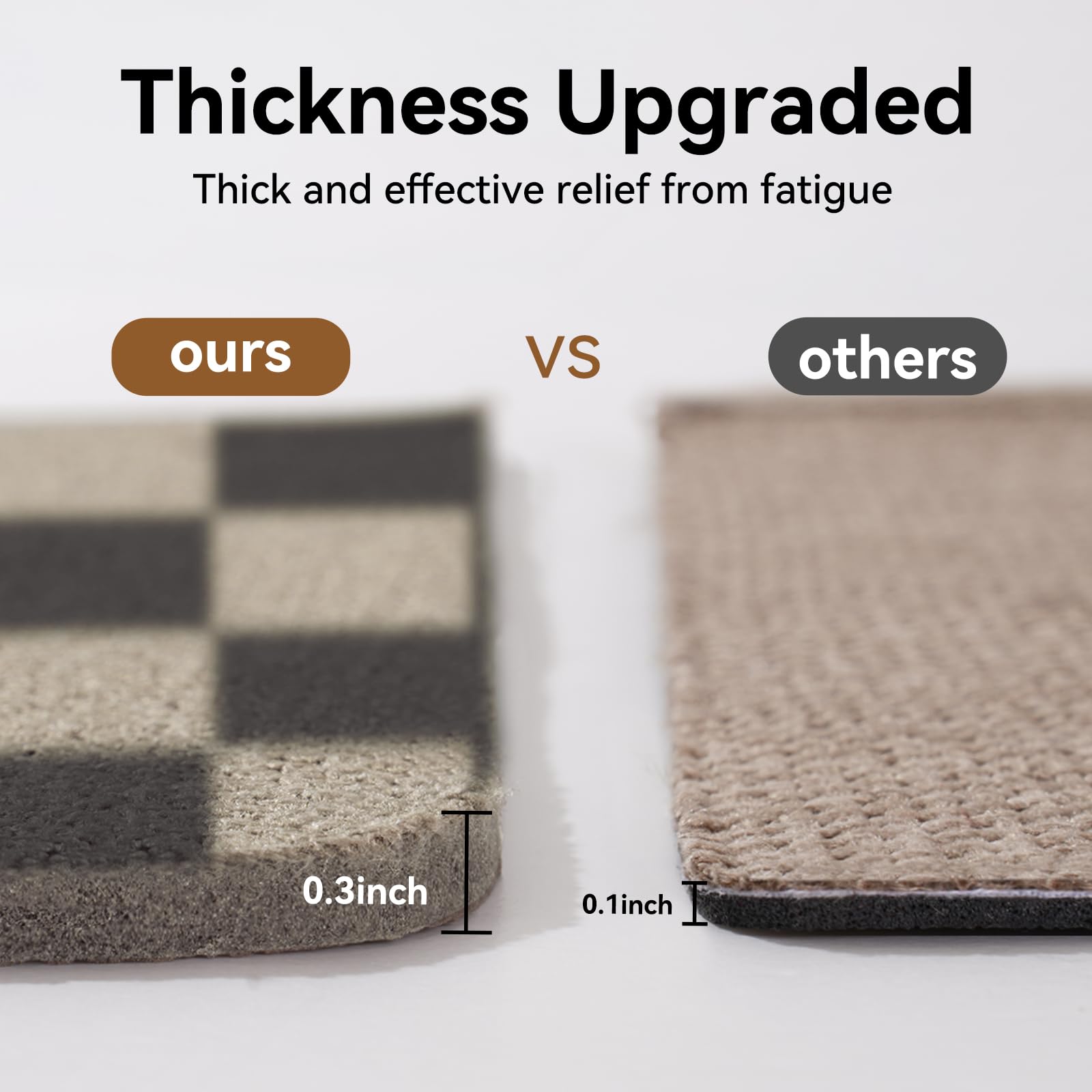 YDKGL kitchen mat black beige checkered runner adds practical style to any kitchen.