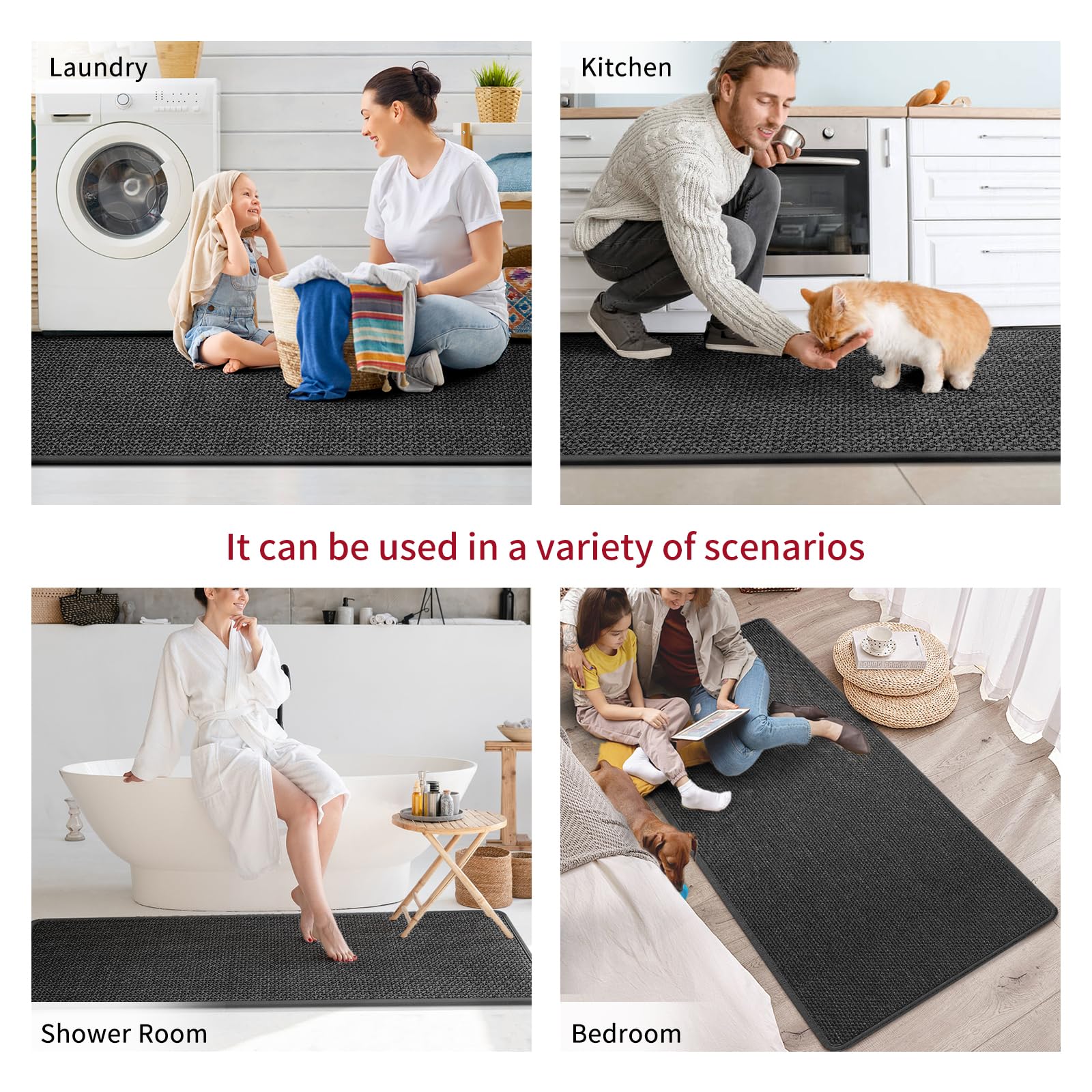 YDKGL kitchen mat durable design resists wear over years.