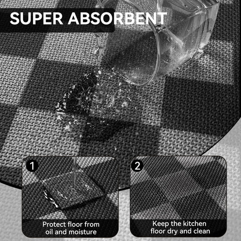 YDKGL kitchen mat is easy to clean and machine washable for busy homes.