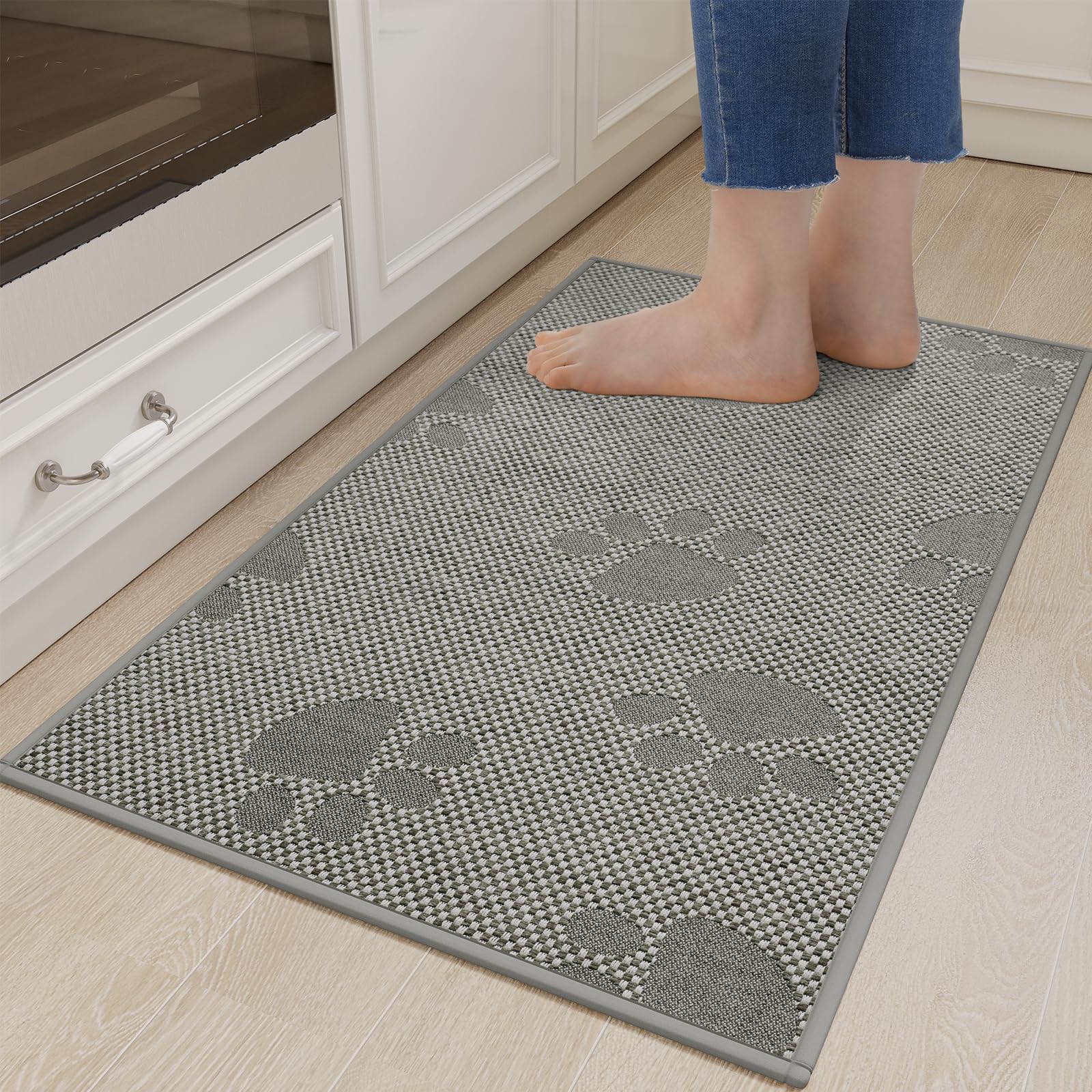 YDKGL kitchen mat floor nonslip gray 17x30 keeps feet comfortable while cooking and cleaning