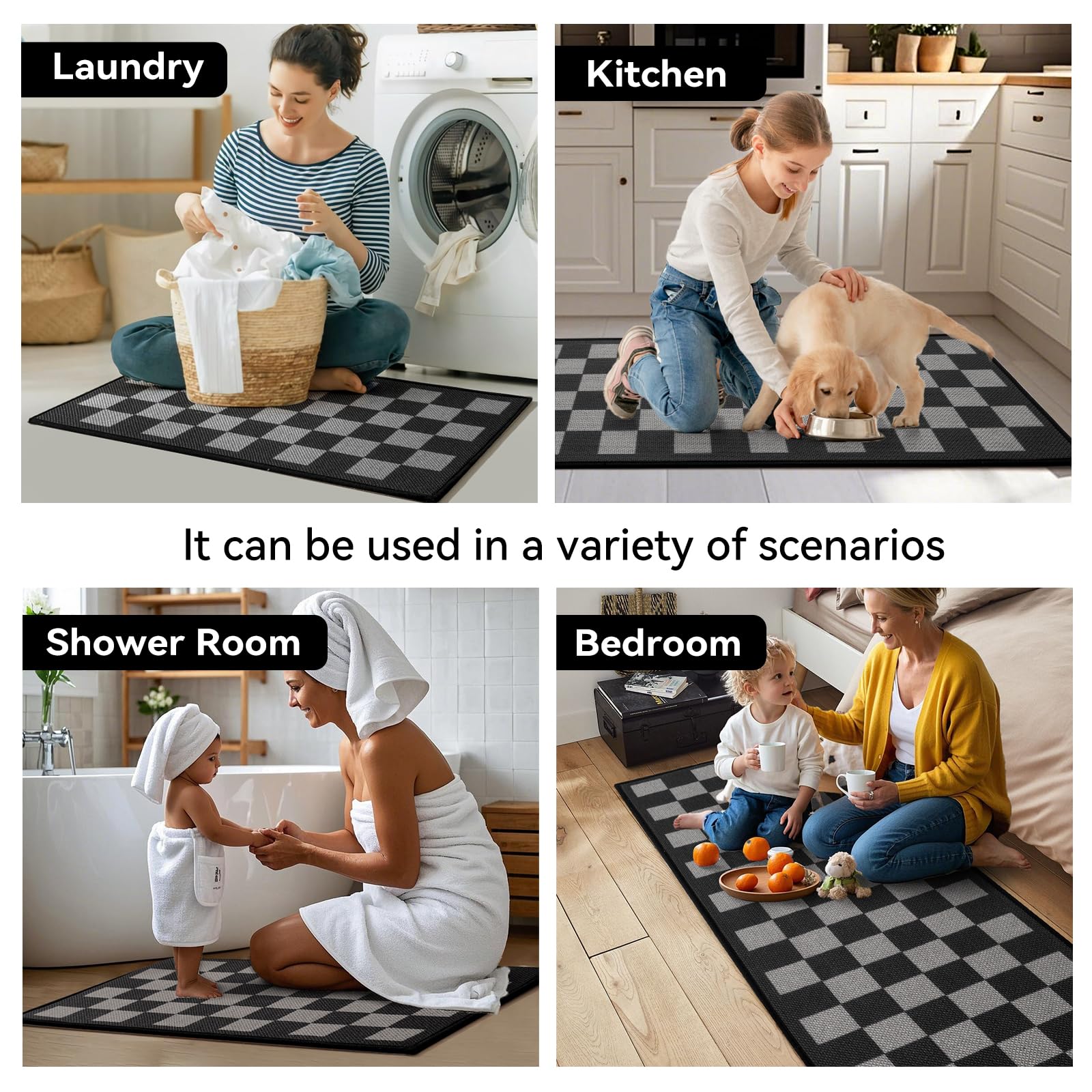 YDKGL mat suits kitchens, laundry rooms, and front of sinks for high-traffic areas.