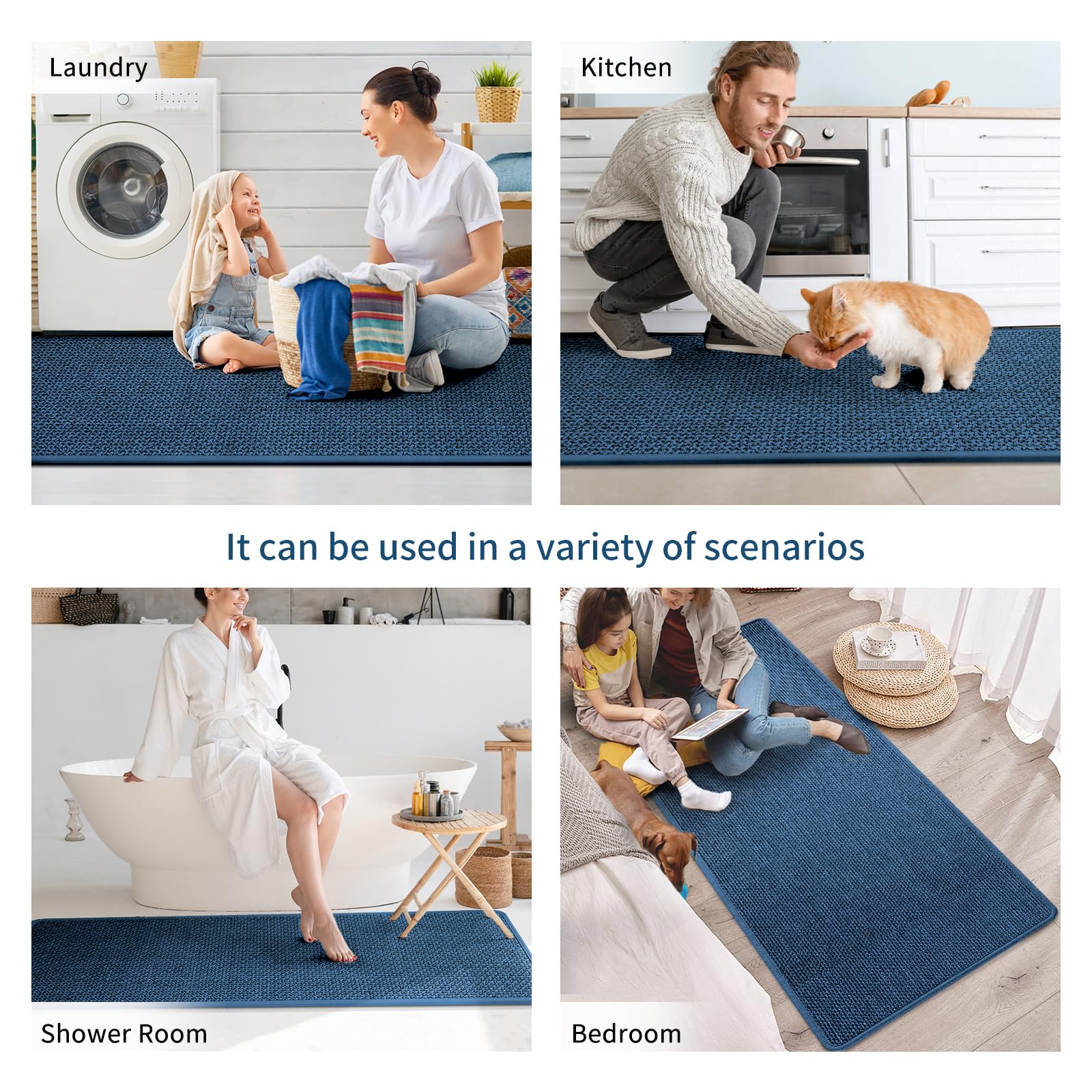 YDKGL long-lasting kitchen mat blue durable for daily use