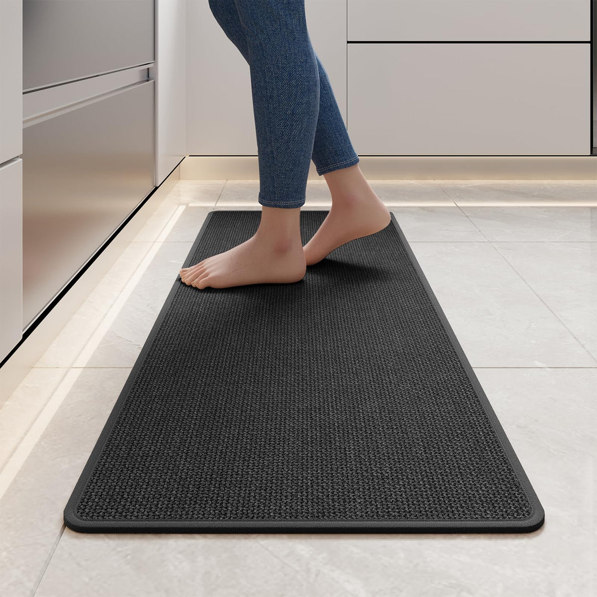 YDKGL kitchen mat non-slip back keeps you safe on smooth floors.
