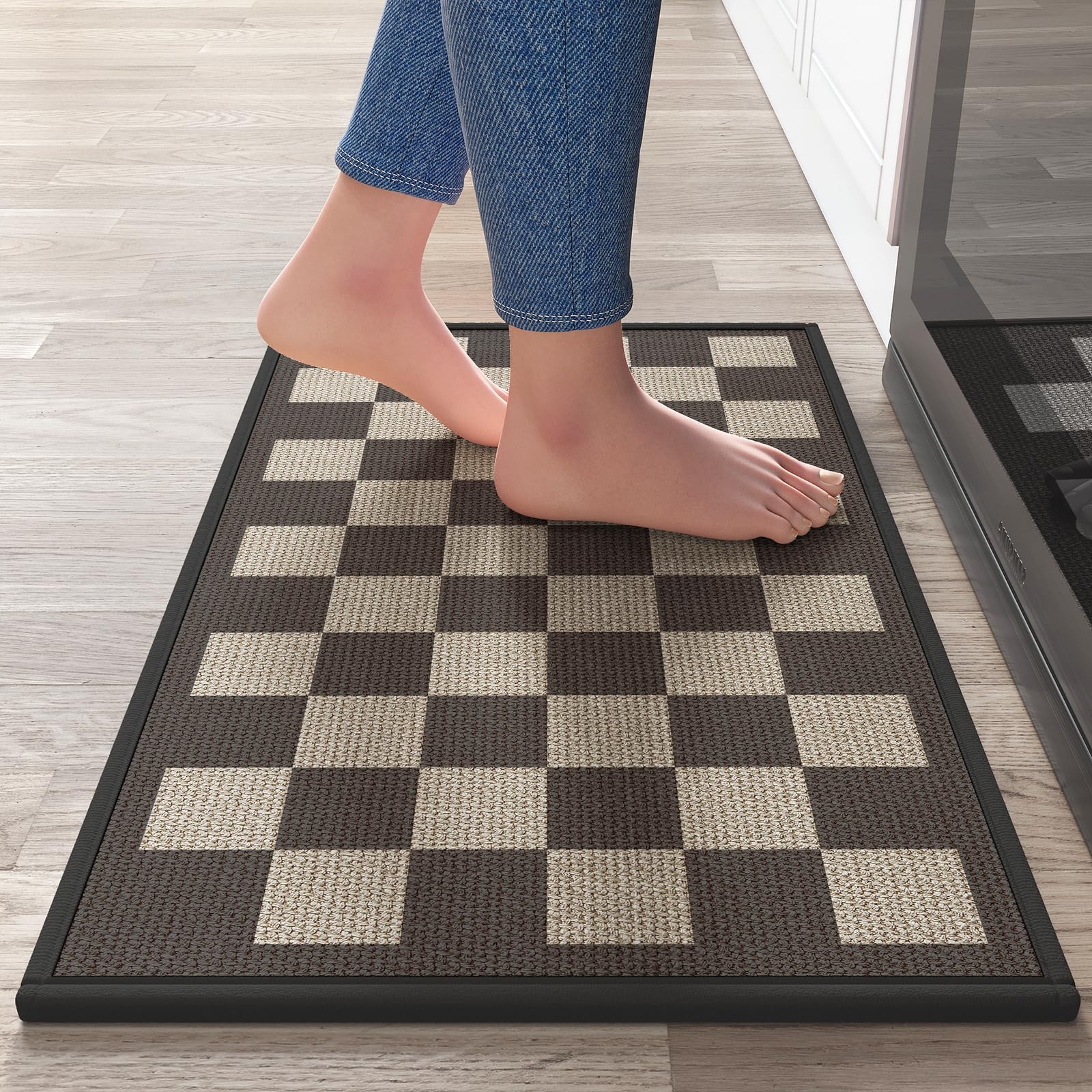 YDKGL kitchen mat non-slip bottom dots keep you safe on dry kitchen floors.