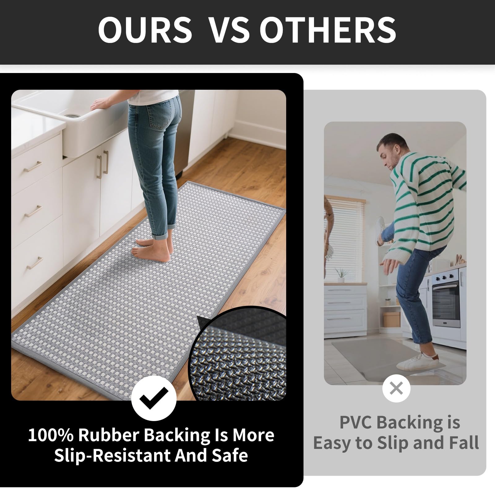 Sink area placement shows YDKGL mat protecting floors near water