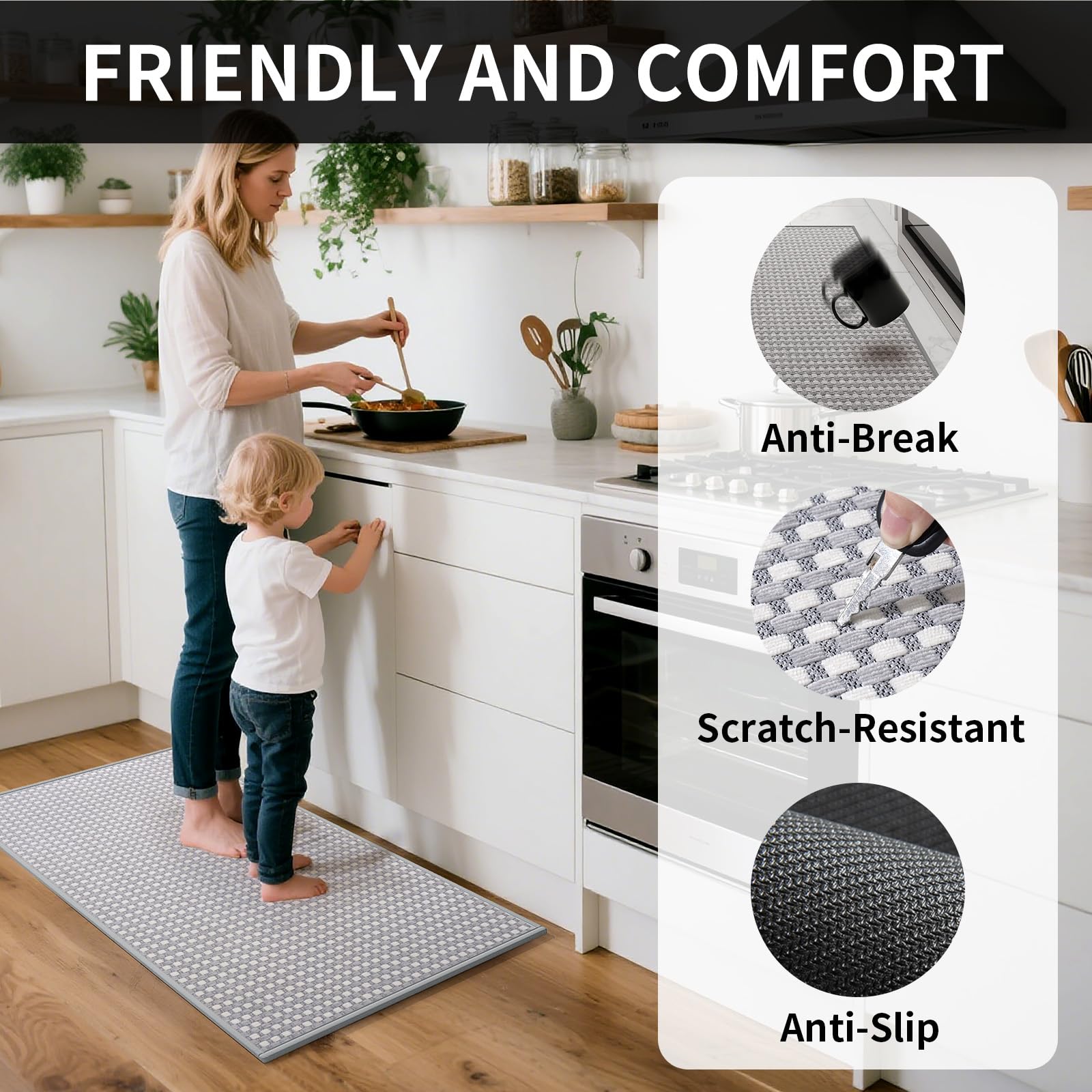 Soft chenille surface feels cozy while cooking with YDKGL mat
