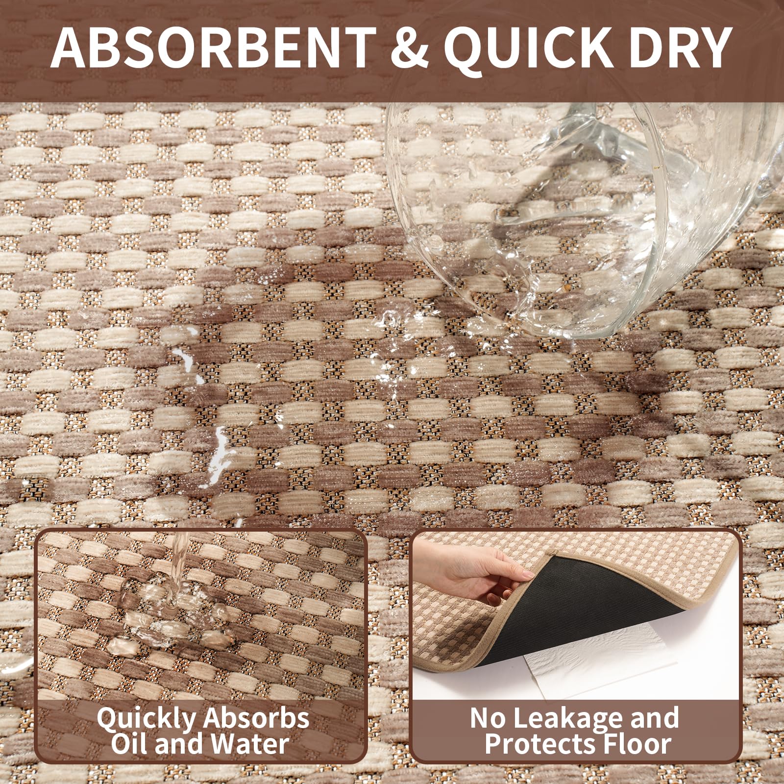YDKGL kitchen rug easy-clean design simplifies maintenance after cooking.