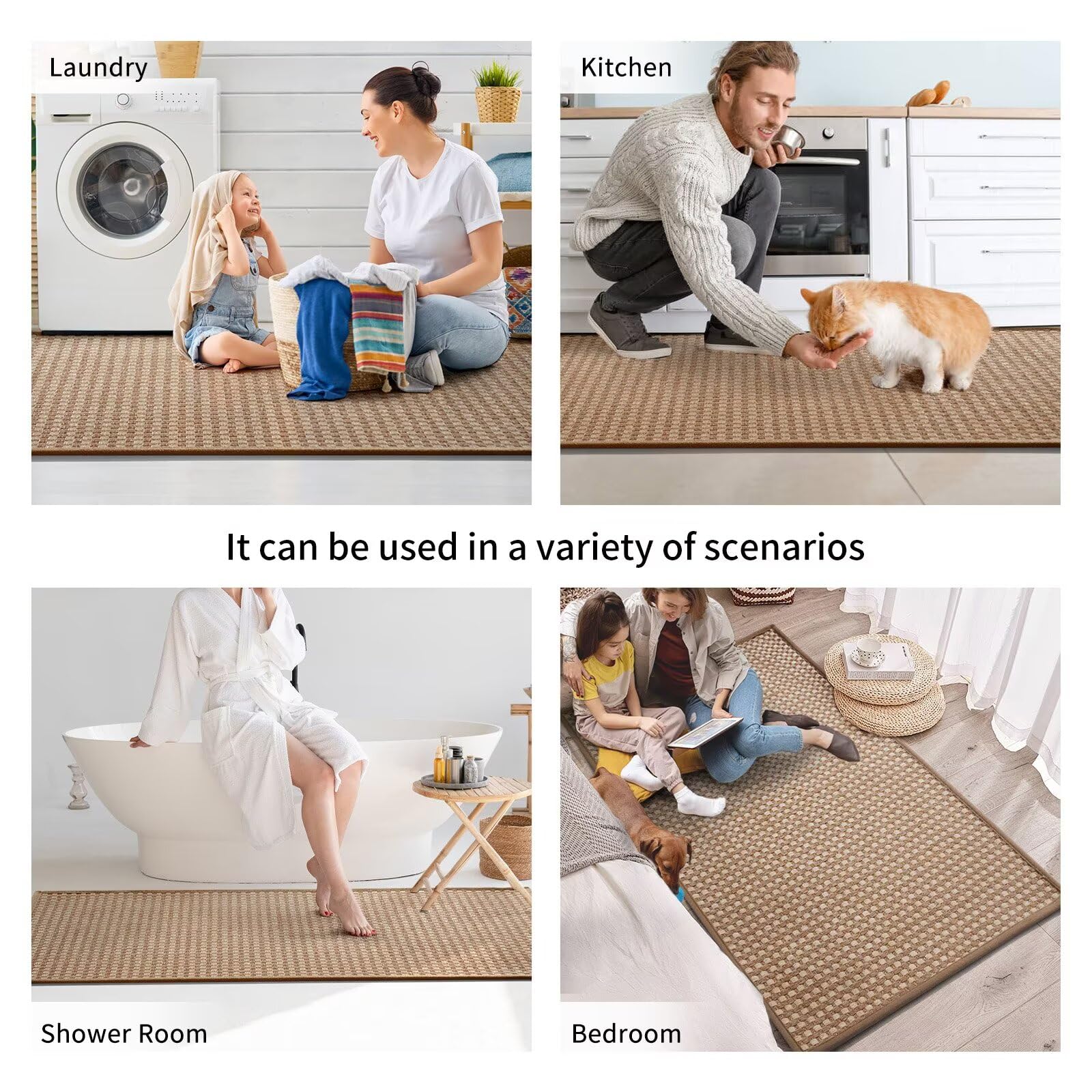 YDKGL kitchen rug stain-resistant fibers resist common kitchen messes.