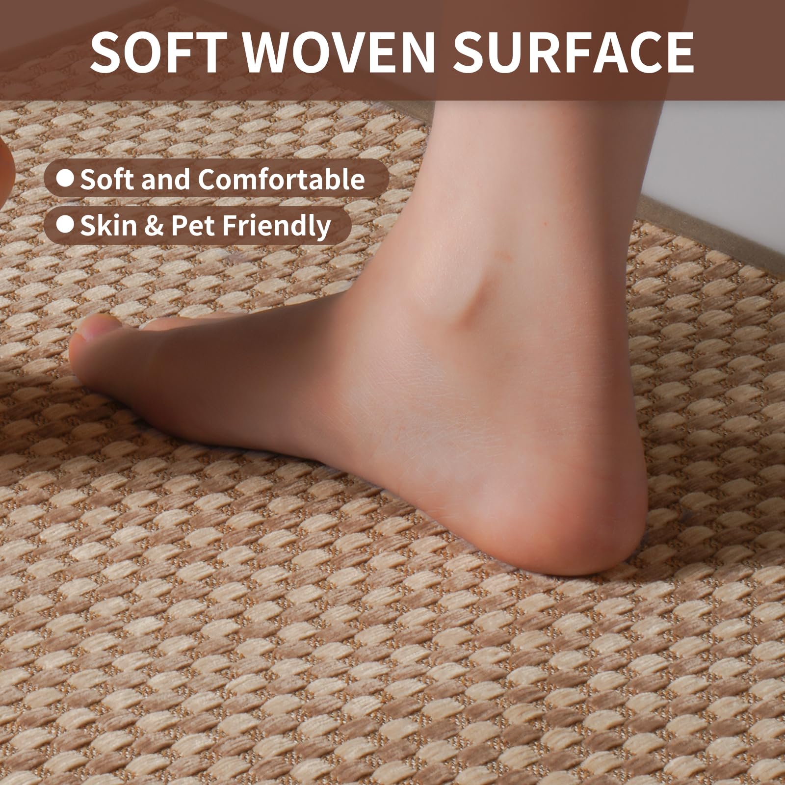 YDKGL kitchen rug features waterproof base to keep floors dry.