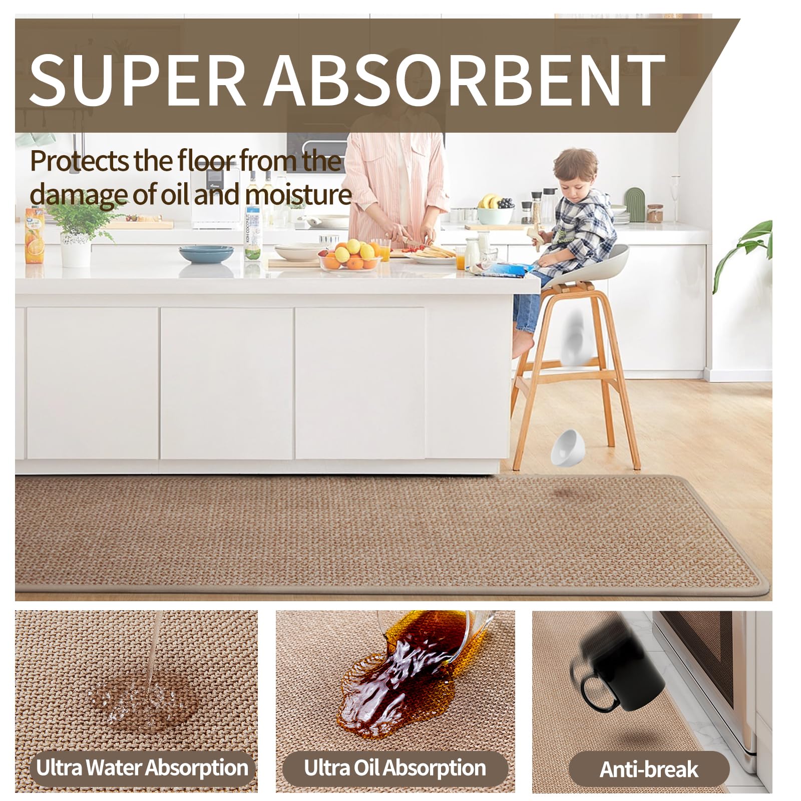 YDKGL versatile mat suits sink areas, entryways, and more.