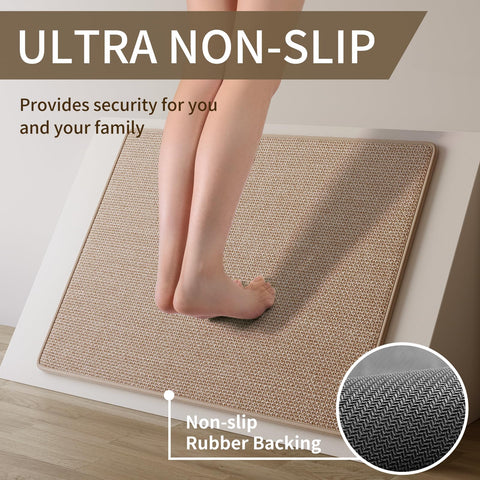 YDKGL soft anti-fatigue mat cushions feet during cooking.