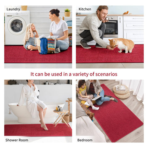 YDKGL soft imitation linen texture mat red cushions feet while cooking