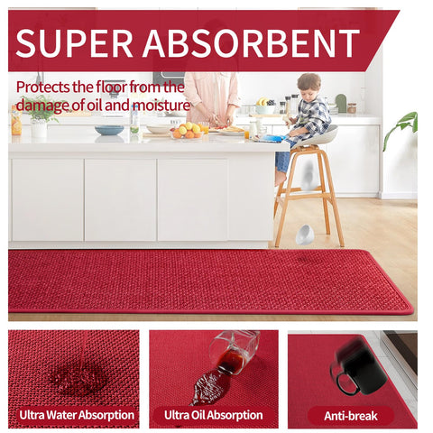 YDKGL standing mat red supports comfortable cooking posture