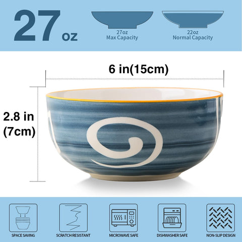 Yeacccng ceramic cereal bowls on table for brunch-ready serving.