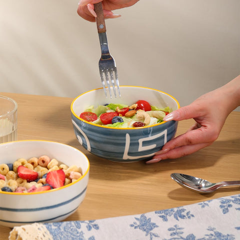 Yeacccng cereal bowls dishwasher-safe for easy cleanup.