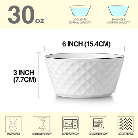 Yeacccng bowls with diamond-pattern exterior add refined style to meals