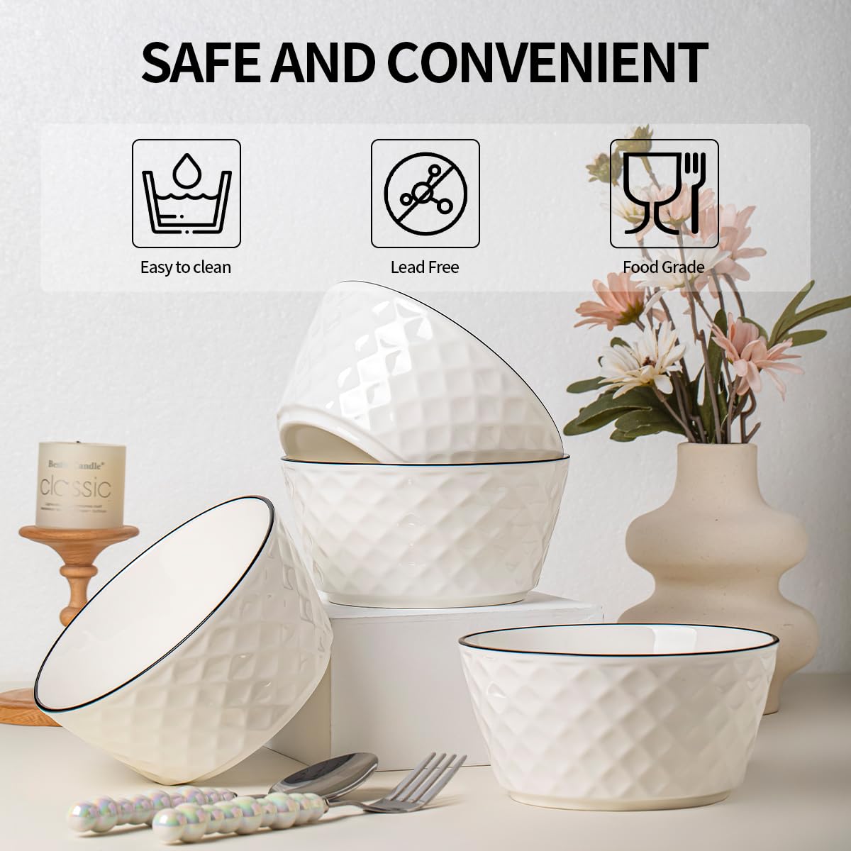 Yeacccng bowls are dishwasher, microwave, freezer, and oven safe