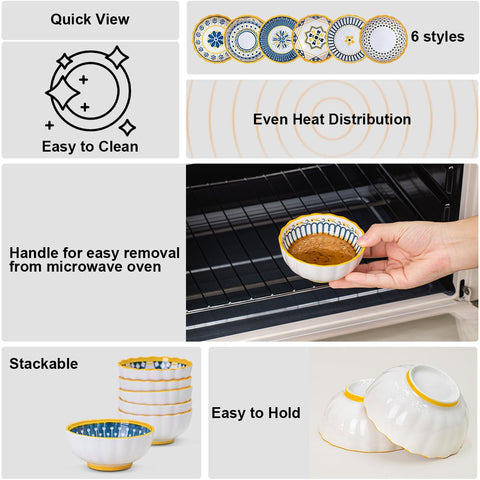 Yeacccng durable glazed ceramic bowls designed for daily use