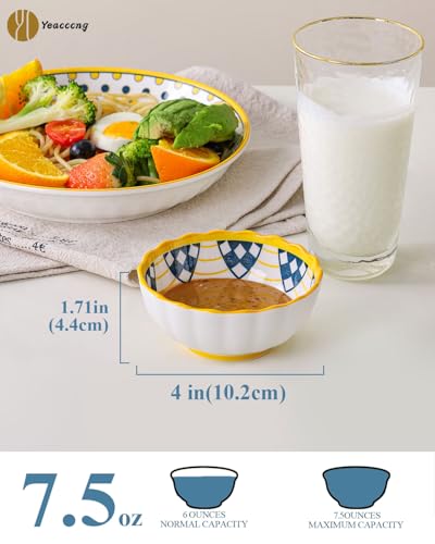 Yeacccng ceramic bowls in vibrant colors ideal for sushi and desserts