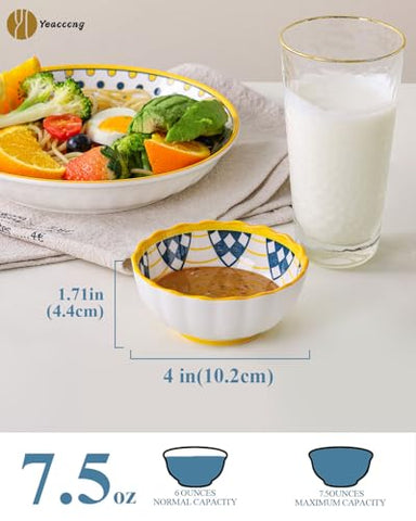 Yeacccng ceramic bowls in vibrant colors ideal for sushi and desserts