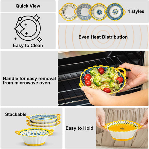Yeacccng soup bowls with handles dishwasher safe for easy cleanup.