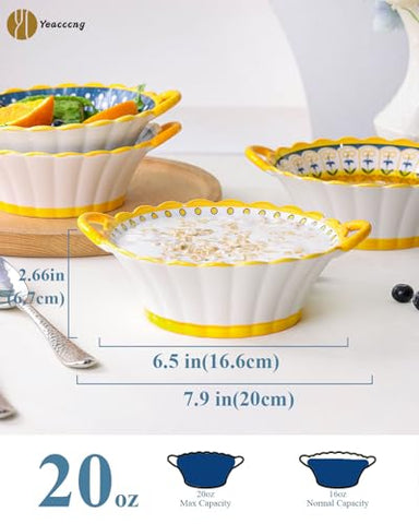 Yeacccng soup bowls with handles side handle detail emphasizes ergonomic grip.